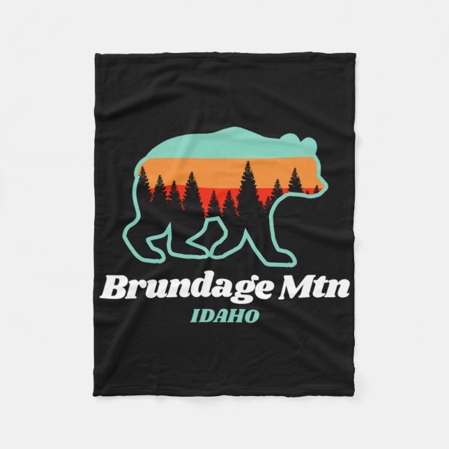 Couverture Polaire Brundage Mountain Idaho Ski Snowboard Ours (Devant)