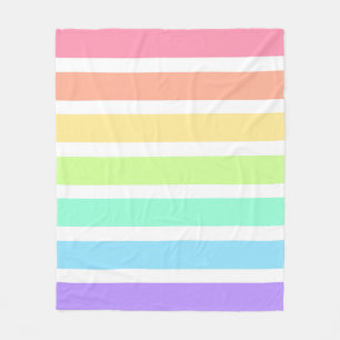 Couverture Polaire Bubblegum arc-en-ciel et bandes blanches