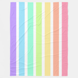 Couverture Polaire Bubblegum arc-en-ciel et bandes blanches