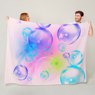 Couverture Polaire BUBBLES - Image Abstraite colorée de l'art fractal