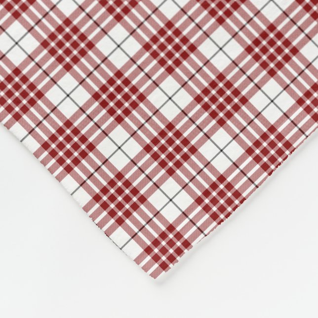 Couverture Polaire Buchanan tartan rouge blanc plaid (Coin)