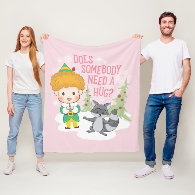 Couverture Polaire Buddy l'Elfe Quelqu'un a besoin d'un câlin ? (En situation)