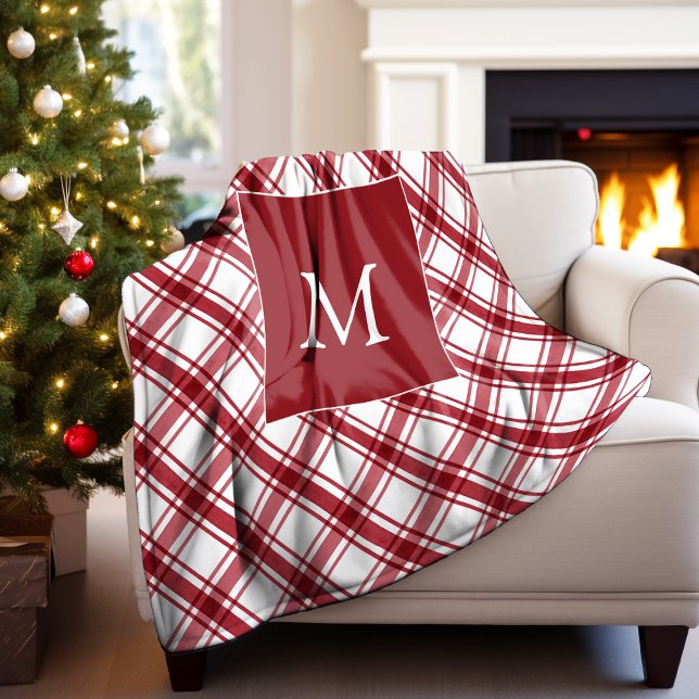 Couverture Polaire Buffalo Check Blanche rouge (Buffalo Check Red Blanket
)