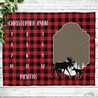 Couverture Polaire Buffalo Check Lumberjack Baby Milestone