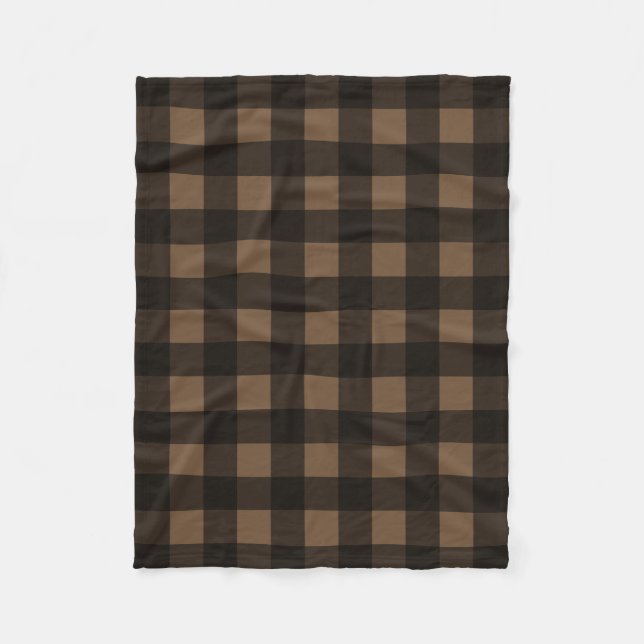 Couverture Polaire Buffalo Check Plaid Couleur personnalisée Brown (Devant)