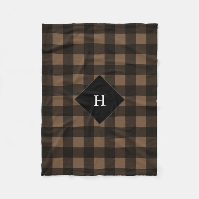 Couverture Polaire Buffalo Check Plaid Couleur personnalisée Monogram (Devant)