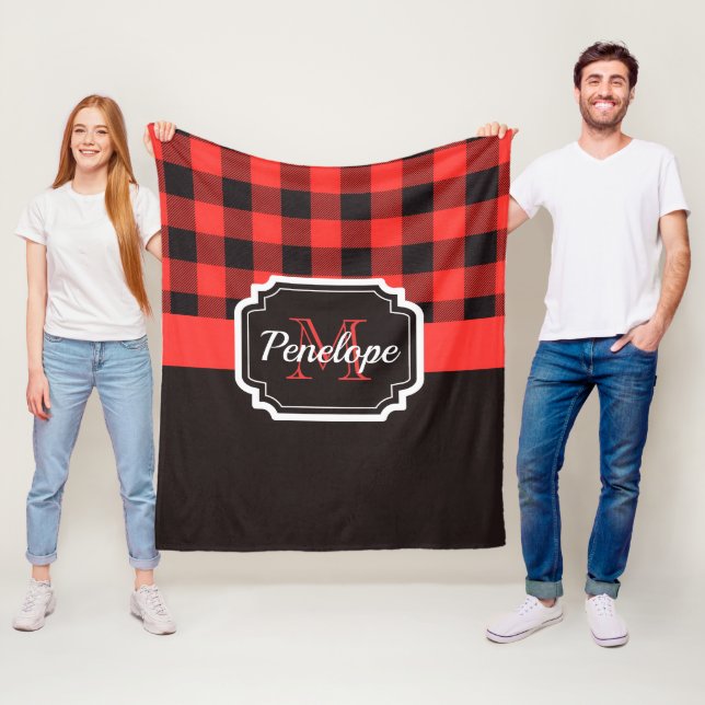 Couverture Polaire Buffalo Plaid Motif (En situation)