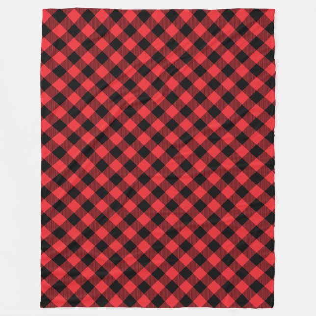 Couverture Polaire Buffalo Plaid Red Black Check (Devant)