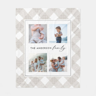 Couverture Polaire Buffalo tartan moderne naturel 4 photo Noël