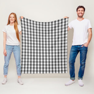 Couverture Polaire Buffle gris et blanc Vérifier le Pays Plaid