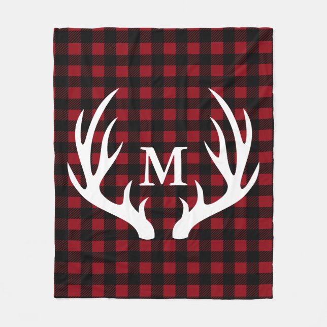 Couverture Polaire Buffle Russe blanc cerf Antlers Plaid personnalisé (Devant)