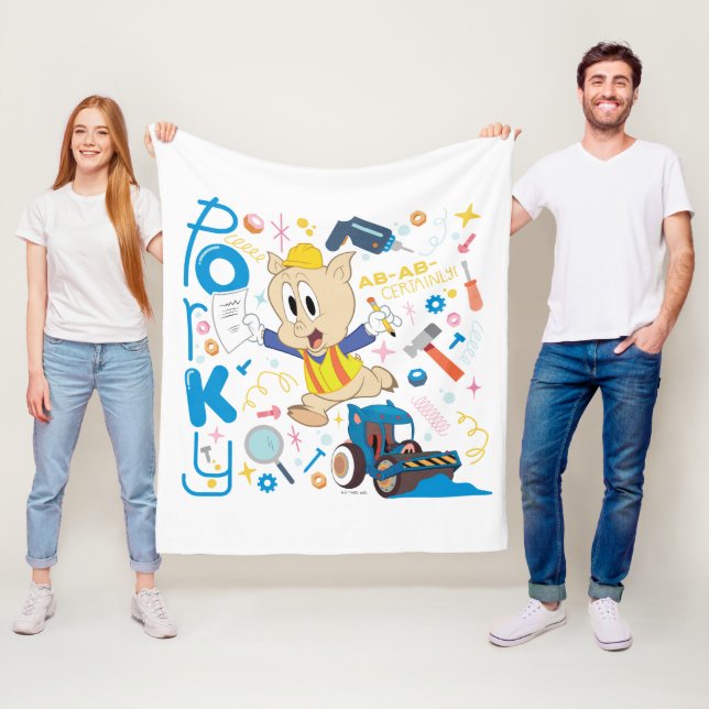 Couverture Polaire BUGS BUNNY BUILDERS™| Porky Pig Work Tools (En situation)