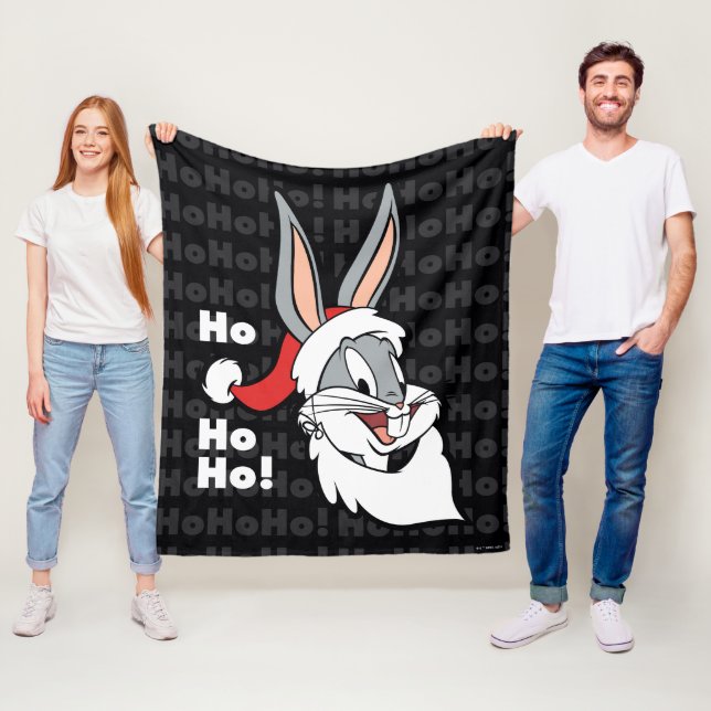 Couverture Polaire BUGS BUNNY™ Père Noël "Ho Ho Ho !" (En situation)