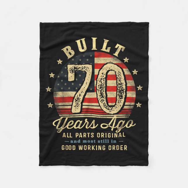 Couverture Polaire Built 70 Years Ago Funny 70th Birthday Usa Flag  (Devant)