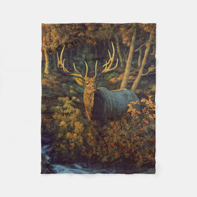 Couverture Polaire Bull Elk dans la forêt d'automne (Devant)