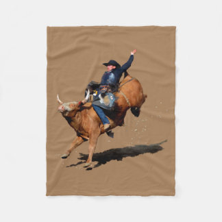 Couverture Polaire Bull Riding Rodeo Art