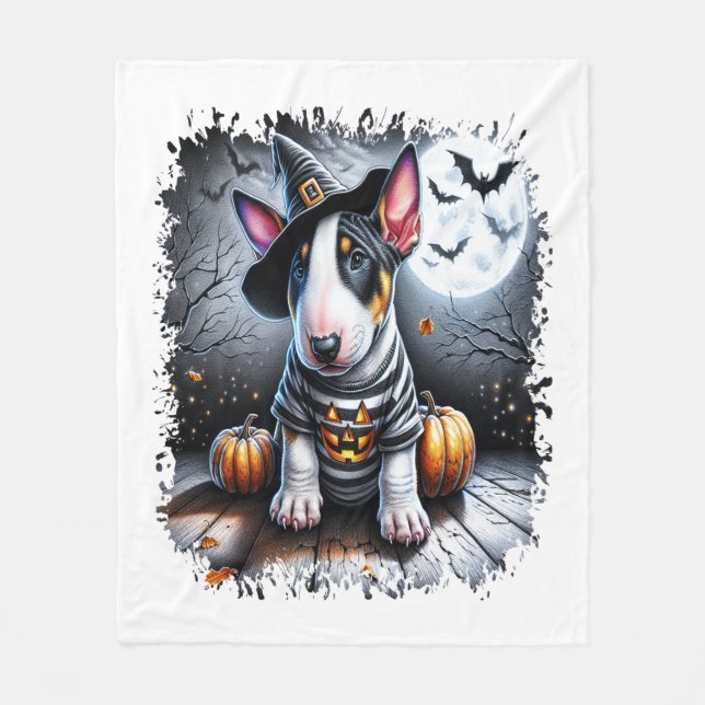 Couverture Polaire Bull Terrier Chien Halloween (Devant)