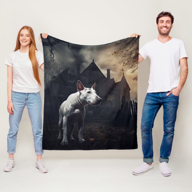 Couverture Polaire Bull Terrier Halloween Épouvantable (En situation)