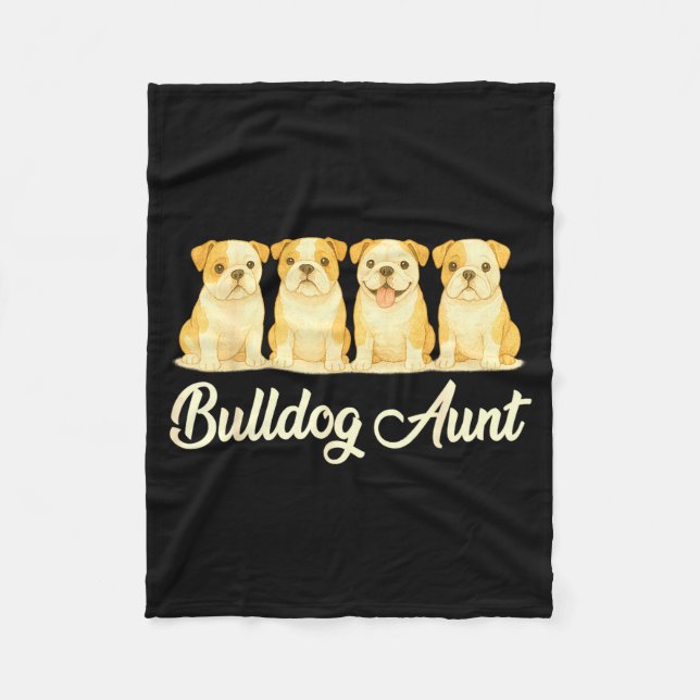 Couverture Polaire Bulldog Aunt Cute Dog Lover Gift Funny Women Puppy (Devant)