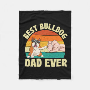 Couverture Polaire Bulldog Dad Ever - Propriétaire de chien Animal An