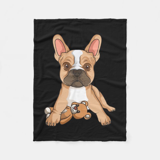 Couverture Polaire Bulldog Frenchie Love mignonne Chien Maman Fun Gir (Devant)