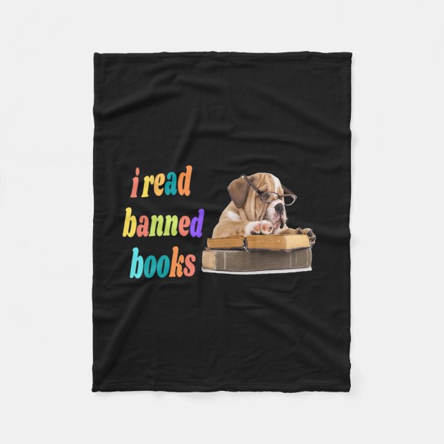 Couverture Polaire Bulldog J'Ai Lu Des Livres Interdits (Devant)