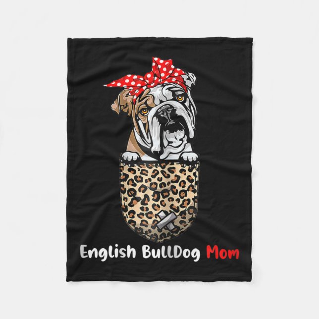 Couverture Polaire Bulldog Maman Pocket Bulldog Maman Fête des mères (Devant)