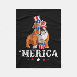 Couverture Polaire Bulldog Men Femmes États-Unis drapeau anglais Bull