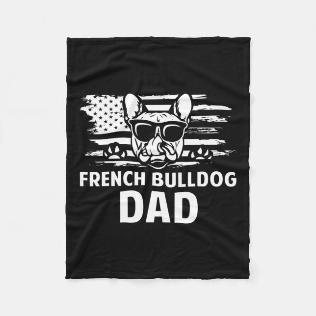Couverture Polaire Bulldog Papa Frenchie Lover Propriétaire du chien  (Devant)