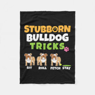 Couverture Polaire Bulldog Tricks I Amoureux des chiens I Fun English