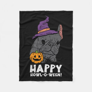 Couverture Polaire Bulldog Witch Happy Howl O Ween Fun Halloween Chie