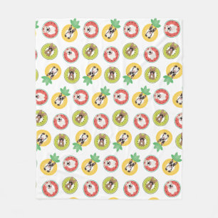 Couverture Polaire Bulldogs français dans la piscine de fruits Flotte