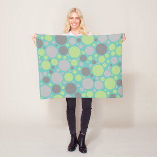 Couverture Polaire Bulles modernes Gris et Vertes