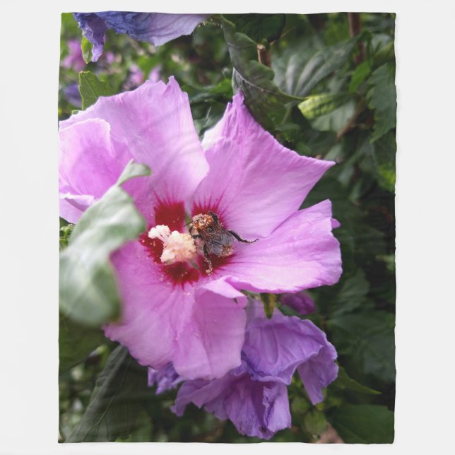 Couverture Polaire Bumblebebe sur la fleur d'Hibiscus (Devant)