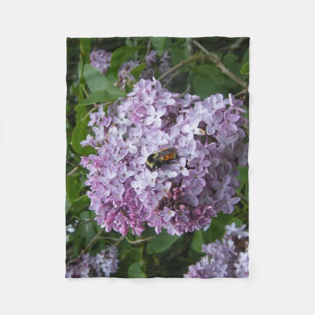 Couverture Polaire Bumblebee et Lilac Tree Fleece Blanche (Devant)