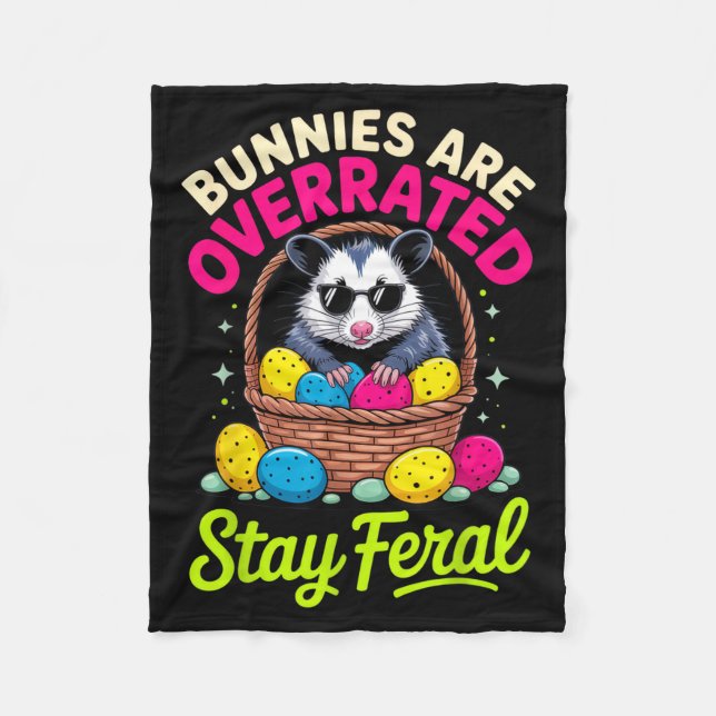Couverture Polaire Bunnies Are Overrated Stay Feral Funny Animal Love (Devant)