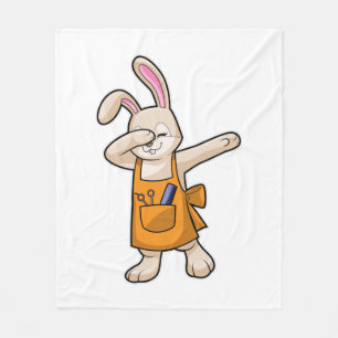 Couverture Polaire Bunny as Hairdresser with Comb & Scissors
