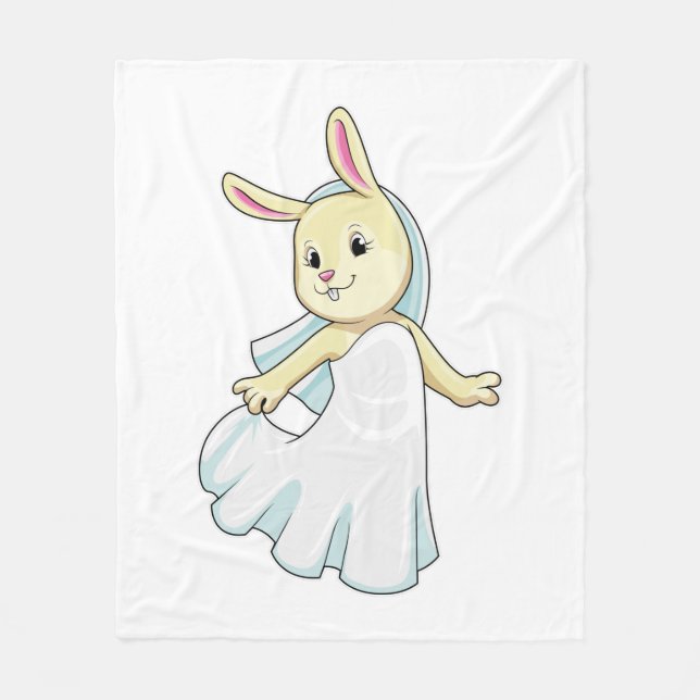 Couverture Polaire Bunny en mariage avec Voile (Devant)