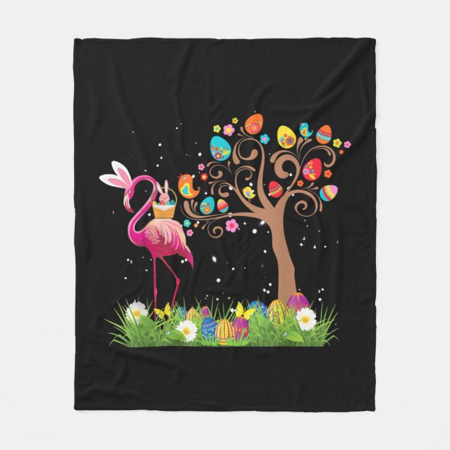 Couverture Polaire Bunny Flamingo Easter | Cute Flamingo Lovers (Devant)