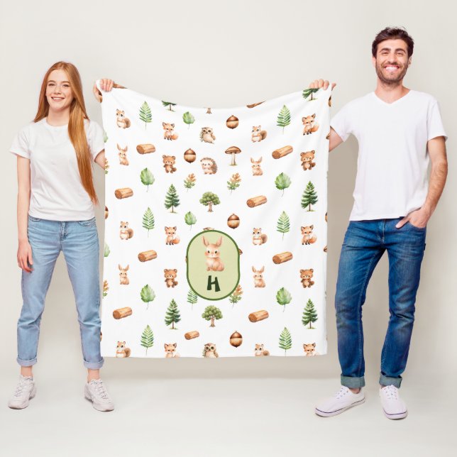 Couverture Polaire Bunny Forest Friends Cute Woodland (En situation)