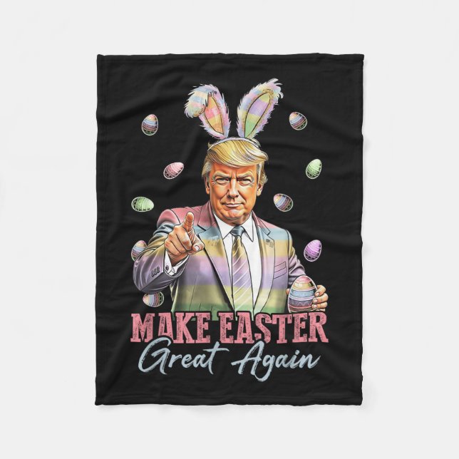 Couverture Polaire Bunny Funny Trump Rendre Pâques grand Rabbit H (Devant)