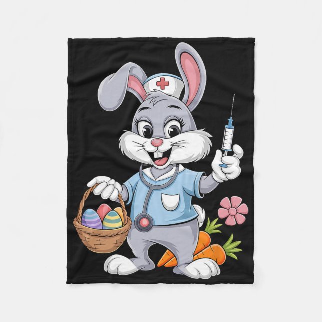 Couverture Polaire Bunny Nurse Easter Day Stethoscope Rabbit Scrub To (Devant)