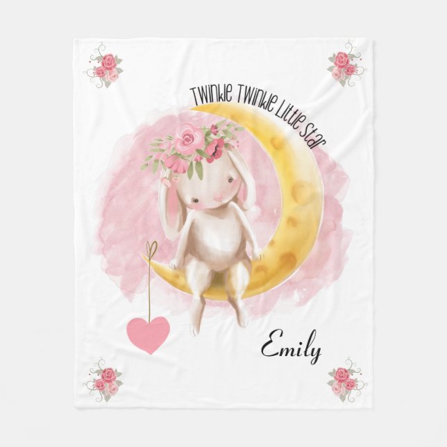 Couverture Polaire Bunny Twinkle Twinkle Little Star Nursery Rhyme  (Devant)