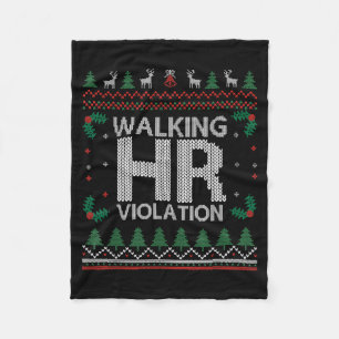 Couverture Polaire Bureau Noël Moche Drôle Marche Violation RH