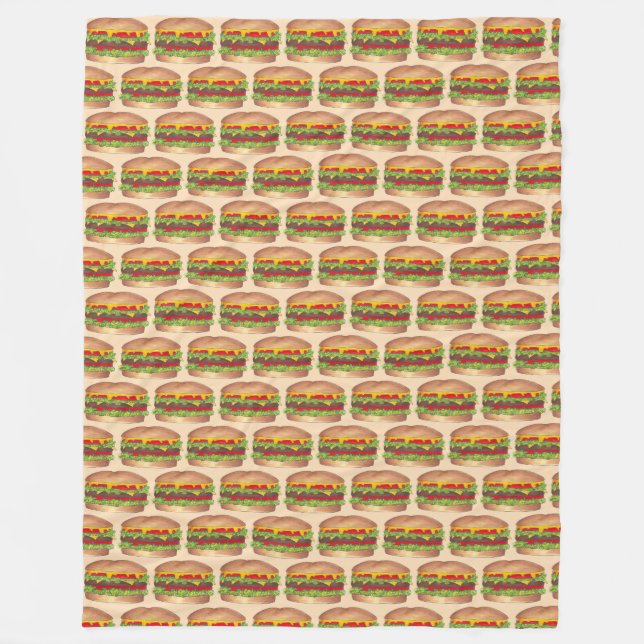 Couverture Polaire Burger Hamburger Cheeseburger Restauration rapide (Devant)