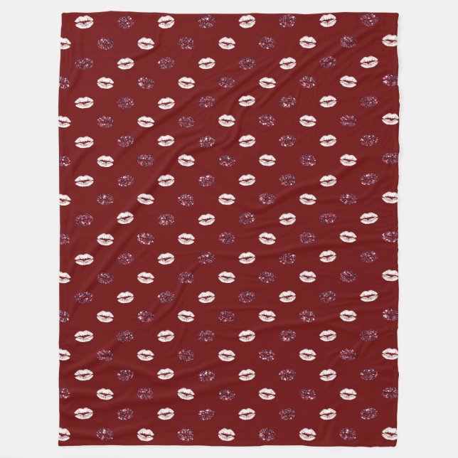 Couverture Polaire Burgundy rose Parties scintillant rouge blanc Bais (Devant)