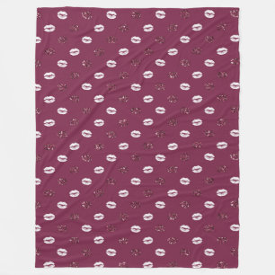 Couverture Polaire Burgundy rose Parties scintillant rouge blanc Bais