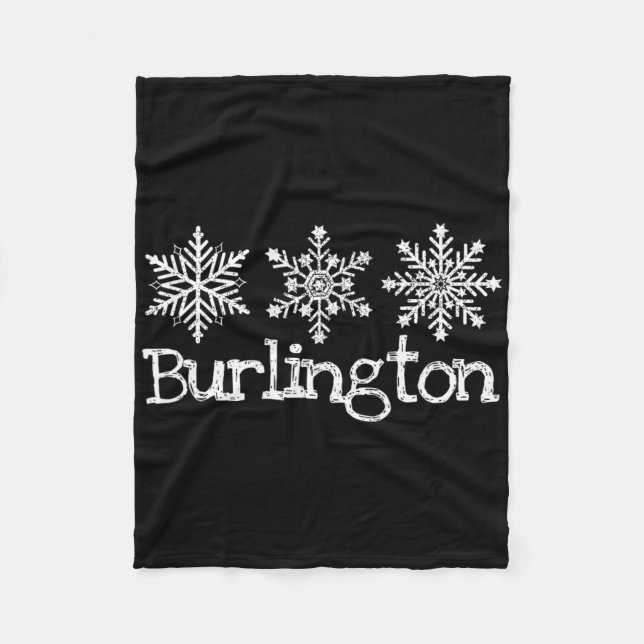Couverture Polaire Burlington Vermont Snowflakes Ski Skier Rus (Devant)