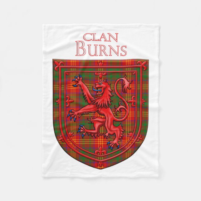 Couverture Polaire Burns Tartan Scottish Plaid Lion Rampant (Devant)