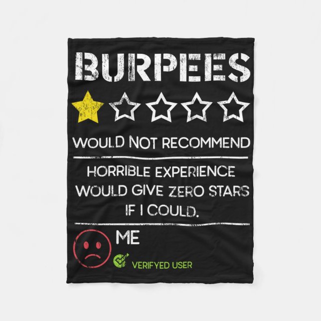 Couverture Polaire Burpees Ne Recommanderaient Pas Zéro Étoile Drôle  (Devant)